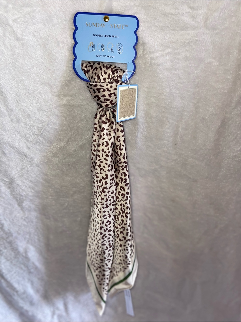 Beautiful Leopard Print Scarf - Cream and Brown NWT